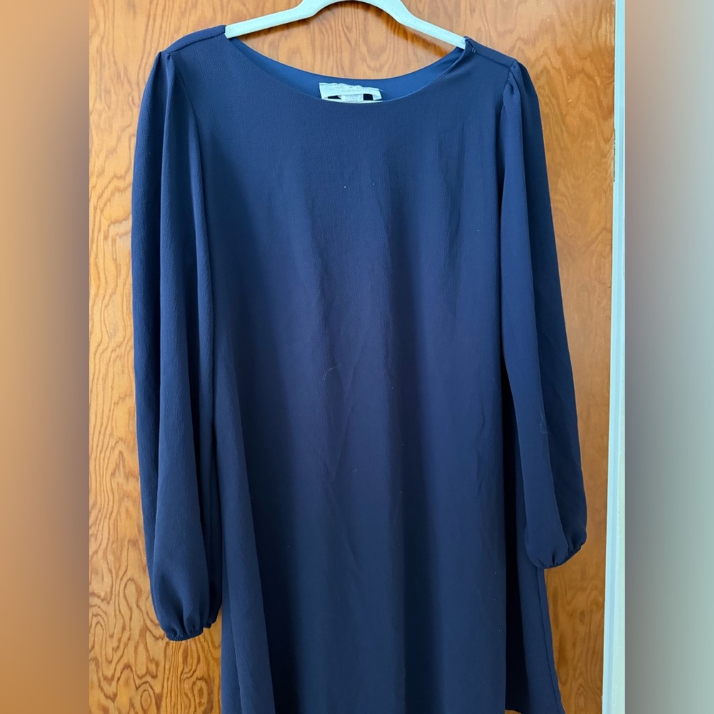 Women's Navy Long Sleeve Shift Dress